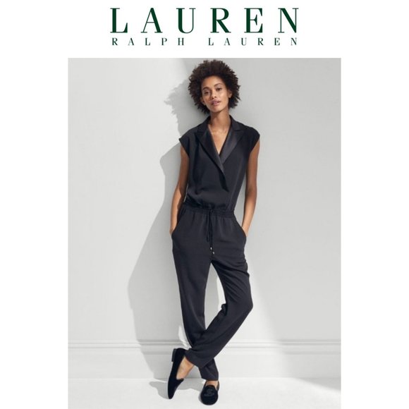 Ralph Lauren Sleeveless Tuxedo Jumpsuit